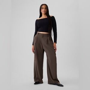 NEW! GAP Terra Brown 365 High Rise Cargo Pleated Trousers - 12 TALL 🩷 #517723